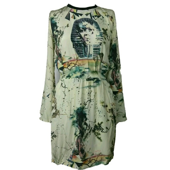 Balenciaga Dresses & Skirts - Sold Balenciagia Silk Egyptian Print Dress
